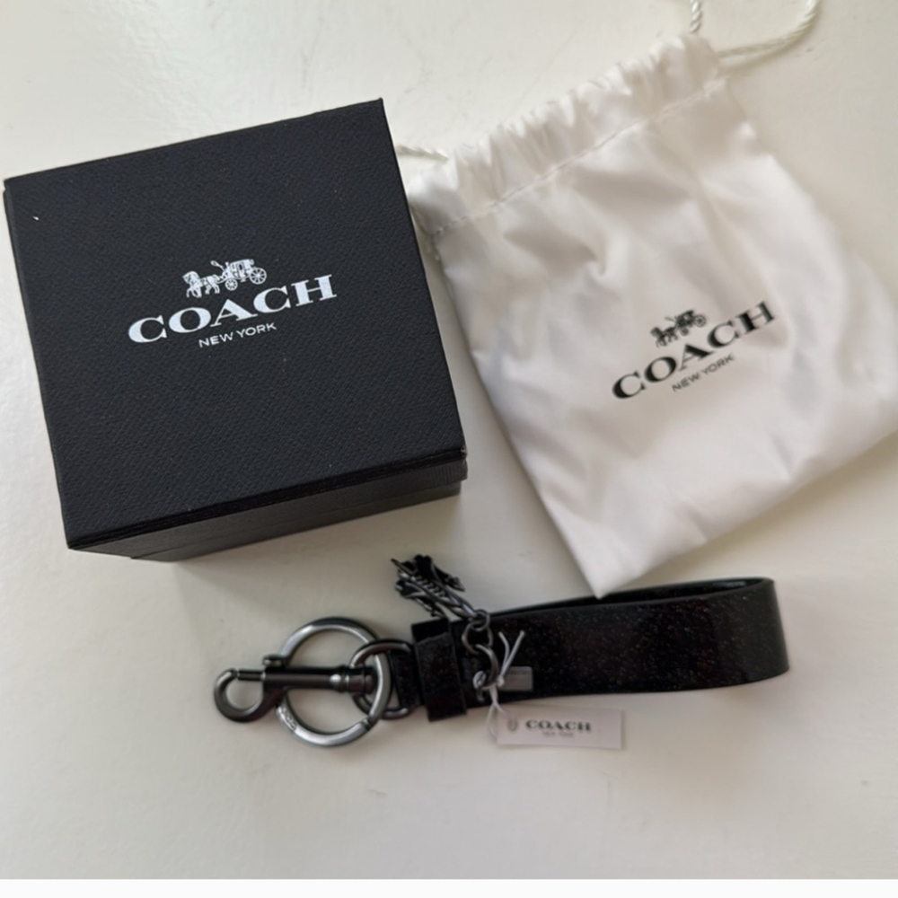 NWT Coach x NASA Limited Edition Glitter Patent Key Fob/Bag Charm